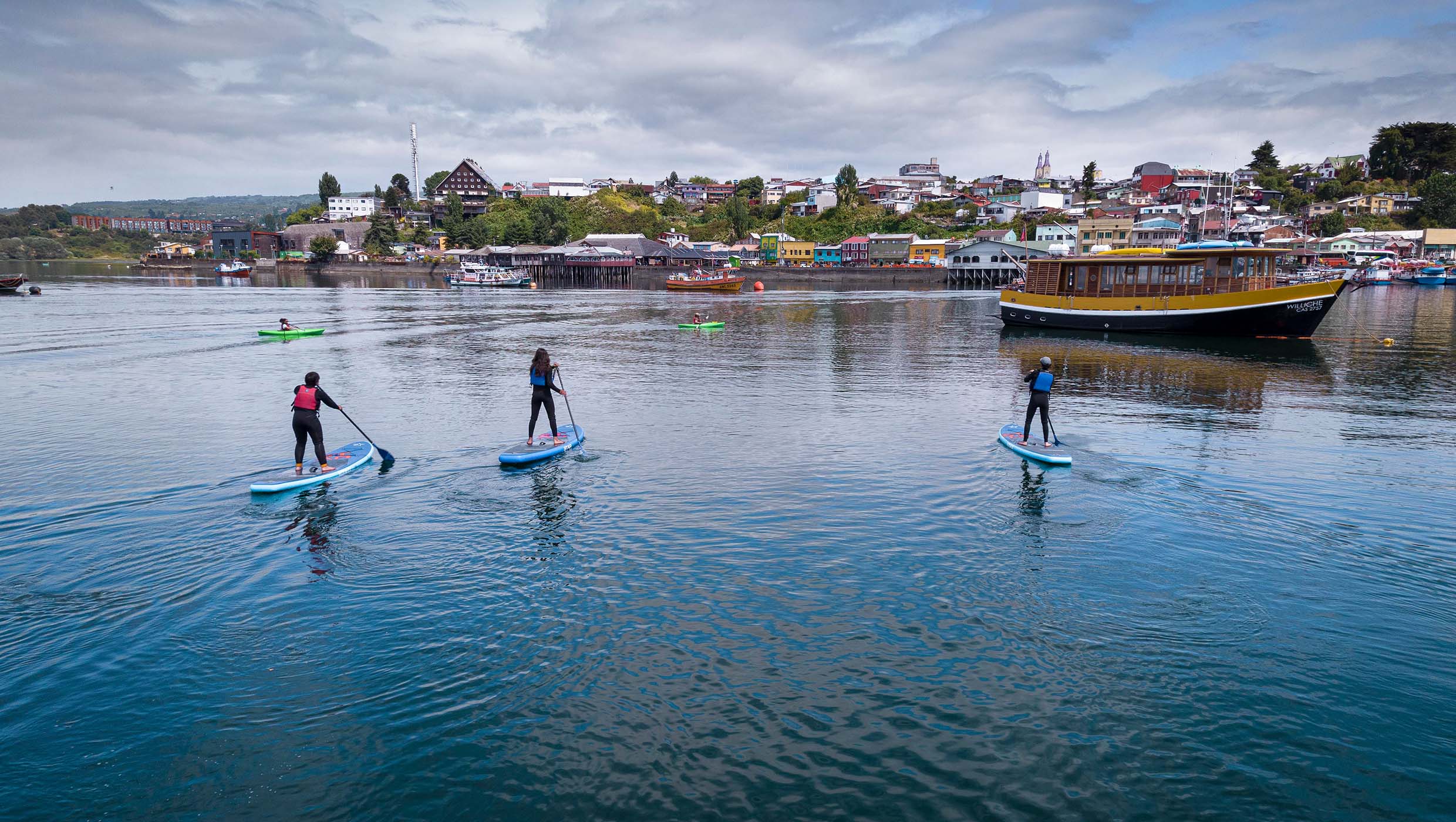 Stand-up paddle or SUP adventure in Chile, around the waters of Chiloé Island